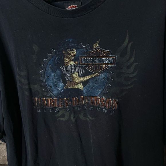Harley Davidson Biker Girl T Shirt Mens XXL - Picture 2 of 3